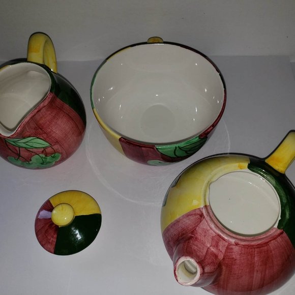 Vintage Country Inn Collection Stacking Teapot And Creamer Set Fruit The… - Picture 6 of 7
